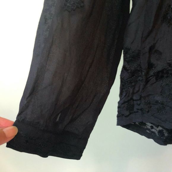 Velvet Graham Spencer Silk Sheer Blouse - Picture 6 of 9